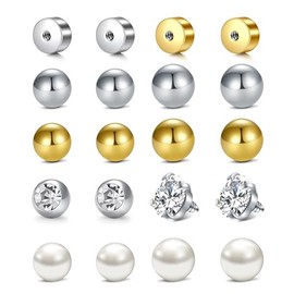 MODRSA 14g & 16g Septum & Belly Button Ring Balls - 16 Gauge Balls for Piercings - Nipple & Tongue Ring Balls - 3mm & 5mm Cartilage Earring Screw Backs