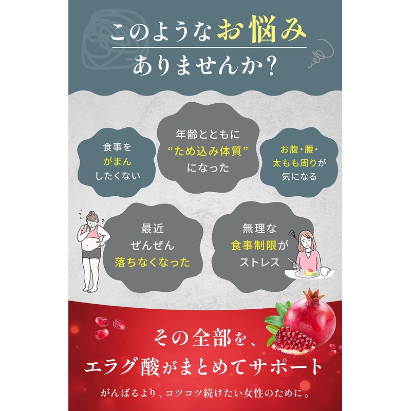 health＋ エラグ酸 高配合 3900mg ザクロ ポリフェノール サラシア イヌリン ブラックジンジャー サプリメント