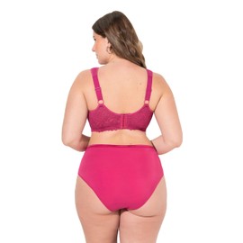 Ulla Popken Women's Lace Bralette Without Underwire Cup B-F Bra, fuchsia