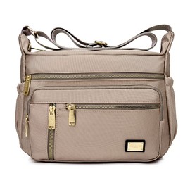 Estwell Shoulder Bag Women's Multi Pockets Shoulder Bag Handbag Women's Bag Lightweight Crossbody Bag Fashion Messenger Bag for Work Travel Everyday, apricot