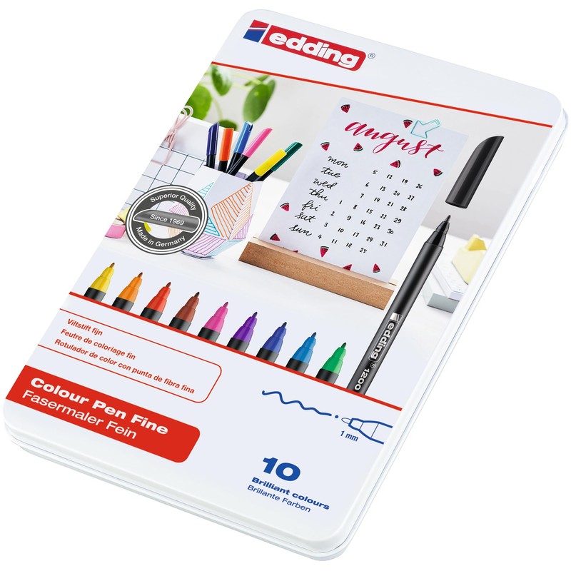 edding 4-1200-20 Fibre-Tip Pens 0.5-1 mm, Assorted, Pack of 20
