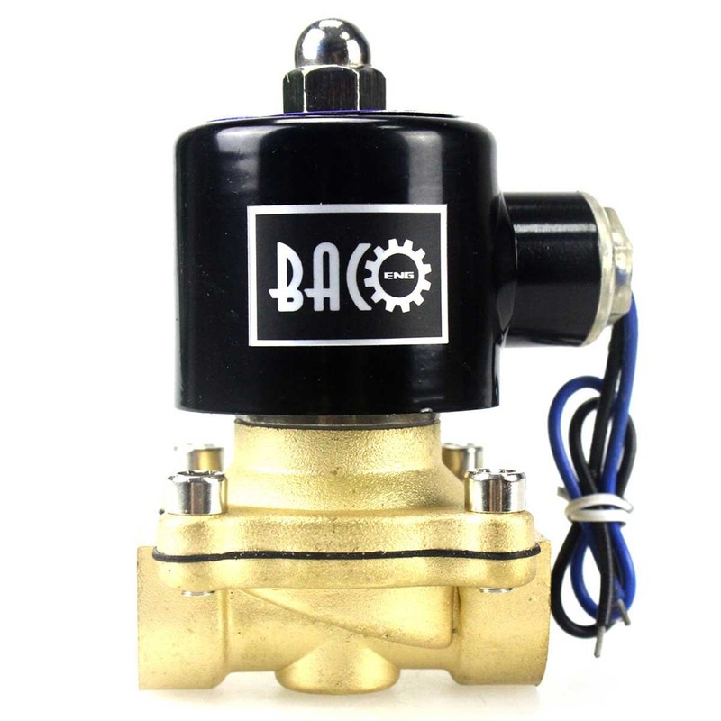 BACOENG Brass Electric Solenoid Valve 1/2" AC110V (NPT, Normally Closed)