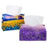 2 Pack Tissue Box Cover Holder, Provence Hokkaido Lavender Field