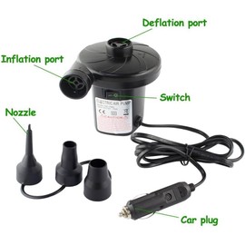 ELMVIA Multifunctional Inflatable Car Bed/Car Back Seat Sleeping Bed/Car Mattress for Travel/Bad for Car/Car Bed for Adults with Two Air Pillows, Car Air Pump and Repair Kit (Black)