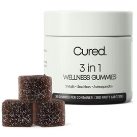 Cured 3 in 1 - Pure Himalayan Shilajit Gummies for Men & Women | Sea Moss Ashwagandha, & Manuka Honey Organic with 85+ Trace Minerals | All-Natural & 100% Vegan | Non-GMO | Made in America
