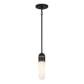 Crystorama Brian Patrick Flynn Capsule 1 Light Matte Black + Textured Gold Mini Pendant