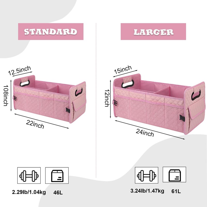 JiatuA Car Trunk Organizer for SUV, Car Storage Organizer Collapsible