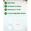 AIDA Lighted Wireless Doorbell for Home, Waterproof Battery Doorbell Wireless