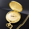 Tiong Smooth Vintage Pocket Watch with Chain Roman Numerals Scale(Full