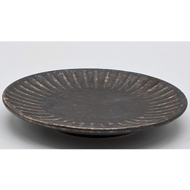 Mino Ware Shosen 532-0060 Small Bowl, Plate, Approx. 3.5 inches (9 cm), Silver Black Shigi, Made in Japan