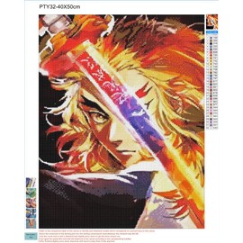 HONGJIE 5D DIY Diamond Art Painting by Number Kits Anime 16x20 Inch for Adults and Kids, Round Full Drill Rhinestone Cross Stitch Mosaic Art for Home Wall Decoration and Gift Option.