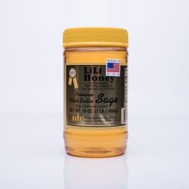 California Raw Premium Black Button Sage Honey 16 Oz. 1 Lb Pure 100% Natural Gift Wrapped
