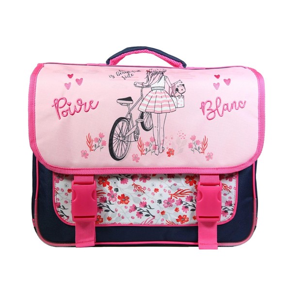Bagtrotter School Bag 38 cm Pepper White Pink Bicycle, Pink