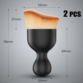 RSYHVG 2pcs Car Interior Cleaning Tool Brush with Cover, Car Interior Brushes Soft Bristles Detailing Dusting Brush Curved Crevice Beauty Brush for Car Dashboard, Screen, Scratch-Free Cleaning Brush.