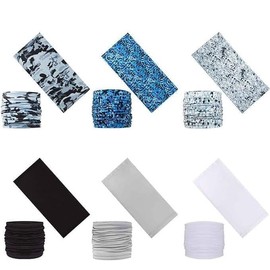 Multifunctional Scarf Bandanas Set of 6 Multifunctional Breathable Windproof Tube Scarf for Men - Loop Scarf Ideal for Motorcycle, Running, Hiking, Cycling, 6 colours