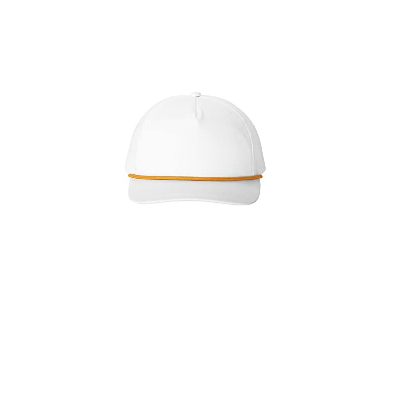 Port Authority Snapback Five-Panel Rope Cap C962, White/ Athletic Gold,