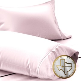TEXAS LINEN CO. Luxury Egyptian Cotton King Pillow Cases Set of 2-1000 Thread Count Blush Pillowcases for Sleeping, Soft, Cooling Pillow Cover, Extra Long Staple Hotel Quality Pillow Cases