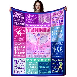 Tennis Throw Blanket Plush Fleece Soft Lightweight Flannel Fleece Blankets Decor for Couch Sofa Living Room Bedding 80"X60"