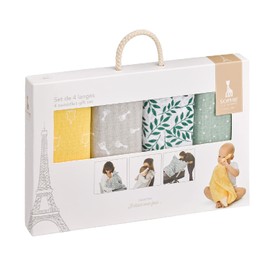 Sophie the Giraffe (New Born Swaddle Set of 4), Swaddle Towel, Genuine Japanese Product, Vulli Baby Ket, Gauze, Cute, Babies, 0 Years, 0 Years, 1 Year Old, Popular, Boys, Girls, Gift, Birthday Gift,