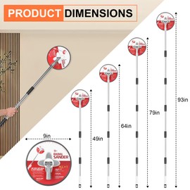 Pole Sander for Drywall, 85 inch Drywall Sander With Extension Pole, Manual Hand Drywall Sander with Extension Pole for Painting Projects， 360 Circular Radial Sander + 5pcs Wall Sanding Discs