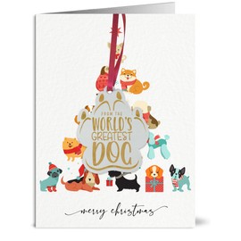From the Dog Christmas Card with Wooden "From the World's Greatest Dog" Paw Christmas Tree Decoration Attached (Christmas)