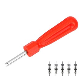 Valve Core Remover with 5 Valve Cores, Valve Core Tool, Valve Core Remover for Car, Motorcycle, Bicycle