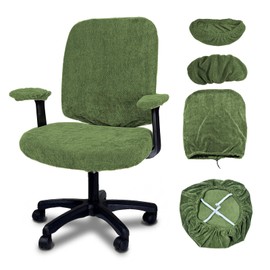 NeColorLife 4PCS Office Chair Cover Set,Desk Chair Slipcover,Matcha Green