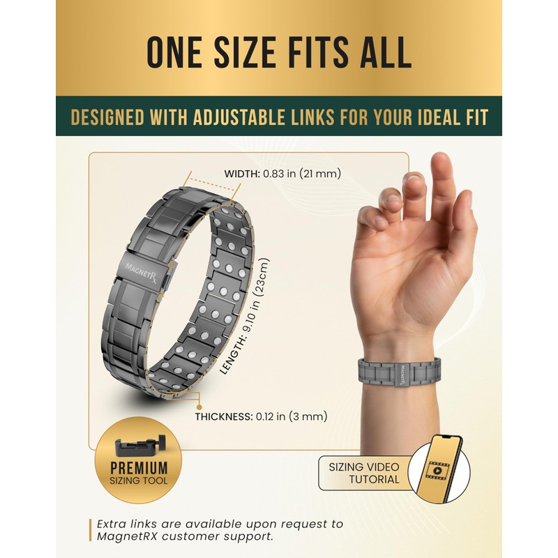 MagnetRX® 3X Strength Magnetic Bracelets for Men – Effective Magnetic