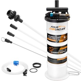 FOUR UNCLES 6.5L Oil Extractor - Pneumatic/Manual Vacumm Fluid Extractor with Pump Tank Remover & 4 Tubes for Oil Change and a Brake Bleeding Hose for Brake Fluid Change