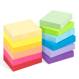 Agoer 1200 Sheets Mini Sticky Notes - 2 x 1.5" Small Sticky Pads Clean Removal, Bright Colors Self-Stick Pads - Colorful Notes Pads for Office, Home, School (12 Colors Self-Stick Note Pads)