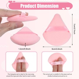 60 Pcs Triangle Powder Puffs, Makeup Powder Puff for Loose Powder and Press Powder, Face Puff Pads for Setting Powder, Makeup Sponge Powder Applicator for Face (6 Colors)