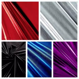 60" Foil Lame Metallic Stretch Spandex Fabric - Per Yard (Various Colors) - Red