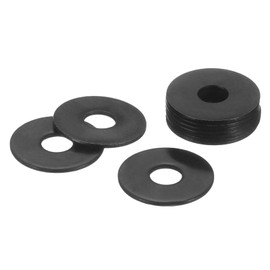 uxcell 75Pcs M4 304 Stainless Steel Flat Washers, ID 4mm, OD 15mm, Thickness 1mm Round Metal Washers for Screws Bolts, Outdoor Construction, Black