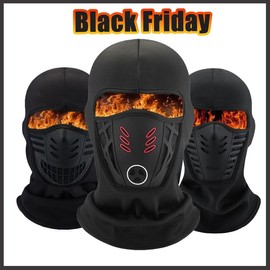 Balaclava Face Mask, Breathable Full Face Mask for Cycling Motorcycle Hiking, Outdoor Sports Accessories for Men & Women, Ski Mask, Protective Gear - Color: black red(Mech style)