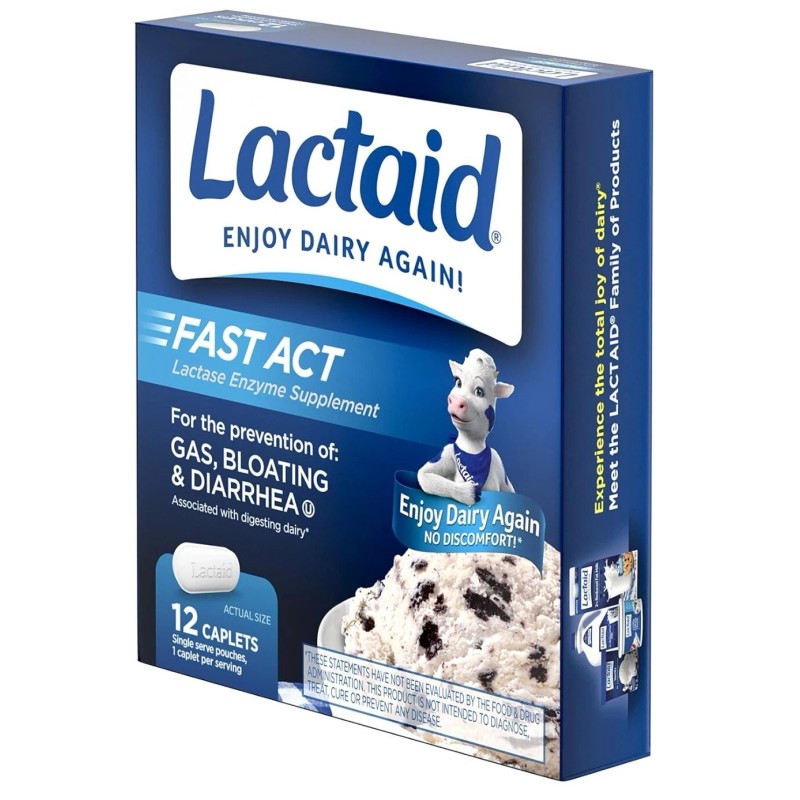 2 PACKS Lactaid Fast Act Lactose Intolerance Relief Caplets -