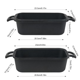 Demine Cast Iron Loaf Pan with Lid 9x5 Inch – Dutch Oven Bread Pan for Sourdough, Banana Bread, Meatloaf – Even Heat, Non-Stick, Oven Safe Baking Pans
