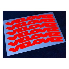 Veloviz Reflective Text Wheel Rim Vinyl Cargo Bike Motorcycle Stickers Decals - Red