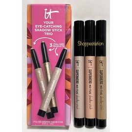 IT Cosmetics Superhero Shadow Stick Trio Shade Super Slate, Taupe, Bare & Brave