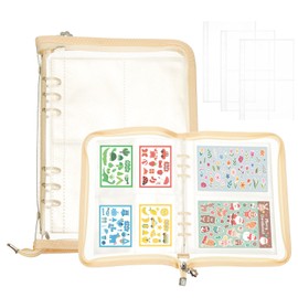 PATIKIL Sticker Organizer Binder, Reusable A5 Sticker Album Collecting Book Glitter Cover Zipper Binder with 180 Pocket, Wheat Color