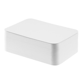 DIN A6 Card Set Blank for Crafts and DIY Choice of Round Corners or Vintage Contour 300 g/m² Kraft Paper Grass Paper Coloured Card Photo Card (White Matt Round, 50 Cards)