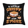 A Little Crispy Smore Marshmallow Camping Throw Pillow