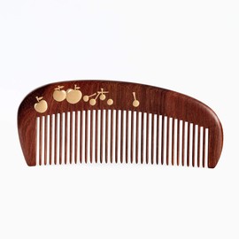 Tan Kisyo Tan Mujiang Wooden Comb Stem, Anti-Static, Wood Comb Lacquerware Comb 2-11 with Case