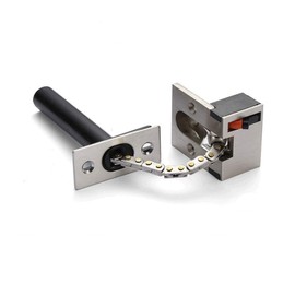 TOGU Solid Security Door Guard,Gate Latches Swing Bar Door Guard,Burglar-Proof Padlock Door Clasp for Home,Apartment,Hotel,Dormitory,Satin Nickel