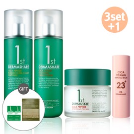 Derma Share [3-piece set] Blemish Ampoule Cream Toner Soothing Cream Cica Peptide Soothing Trouble Care + Multi Balm / [3종세트] 블레미쉬앰플 크림토너 수딩크림 시카 펩타이드 진정 트러블케어 + 멀티밤