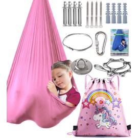 Indoor Therapy Sensory Swing, Special Needs Joy Cuddle Ceiling Snuggle Swings, Outdoor Room Adjustable Fabric Hammock, ADHD, Autism, Aspergers, Sensory Integration, Kids Boy Girl Children Teens Gift