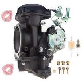 YJGZSVK CV40 Carburetor & Choke Cable & 51" PVC Throttle Cable fits Harley Davidson Dyna Electra Glide Fatboy Softail Sportster 1200 XLH1200 Sportster 883 XL883 XLH883 27421-99 27421-99A