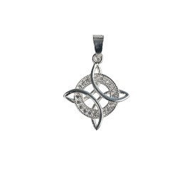 JOYARIS - Dije Nudo De Bruja Amuleto Modelo 2 Con Zirconias Plata Solida 925