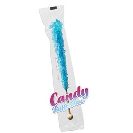 Blue Rock Candy on a Stick, Large - Pack of 12 - Blue Raspberry Flavored