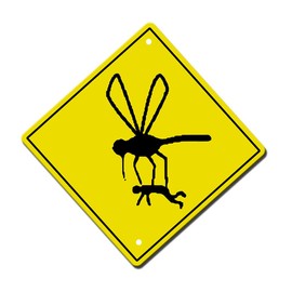 Fastasticdeals Humor Mosquito Carrying Man Metal Aluminum Novelty Sign 12 in x 12 in