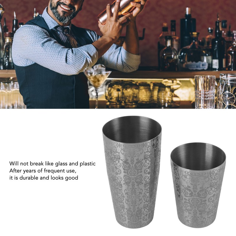 Stainless Steel Cocktail Shaker Engraved Martini Shaker Silver Japanese American